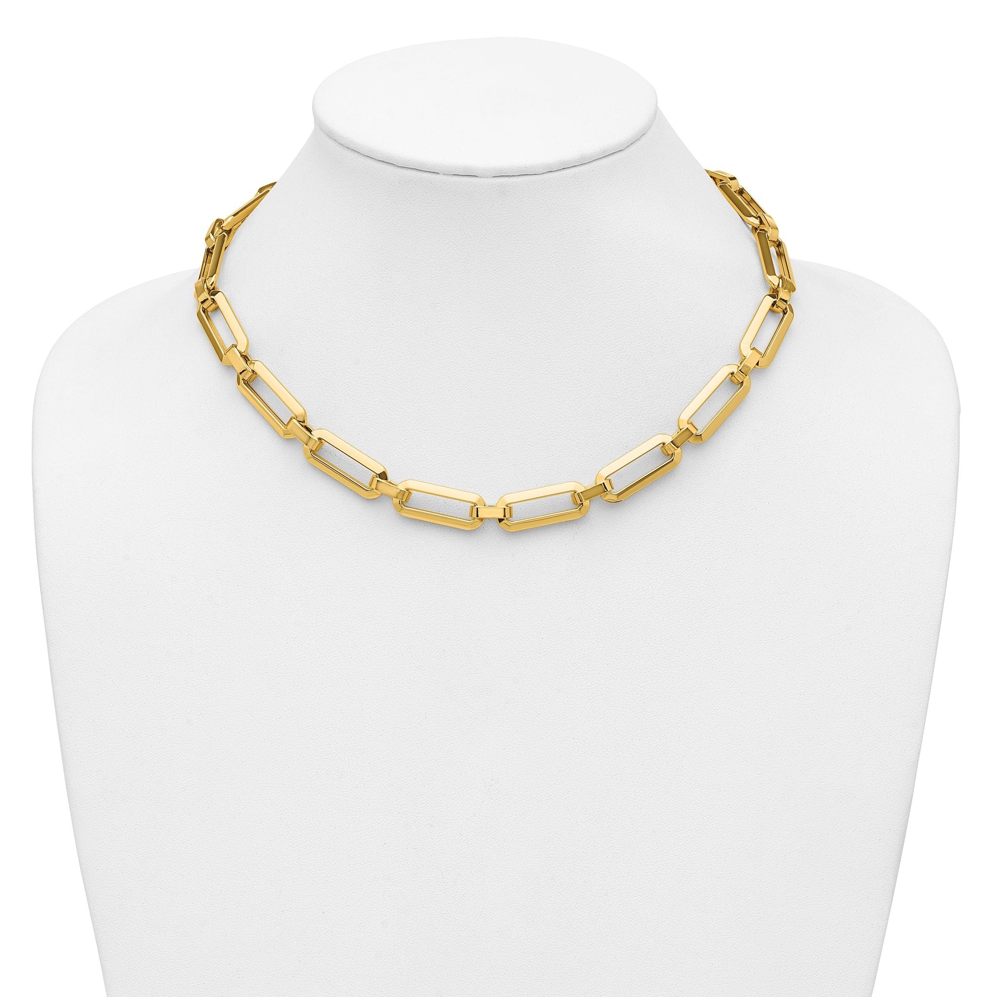 14K Polished Fancy Link Necklace