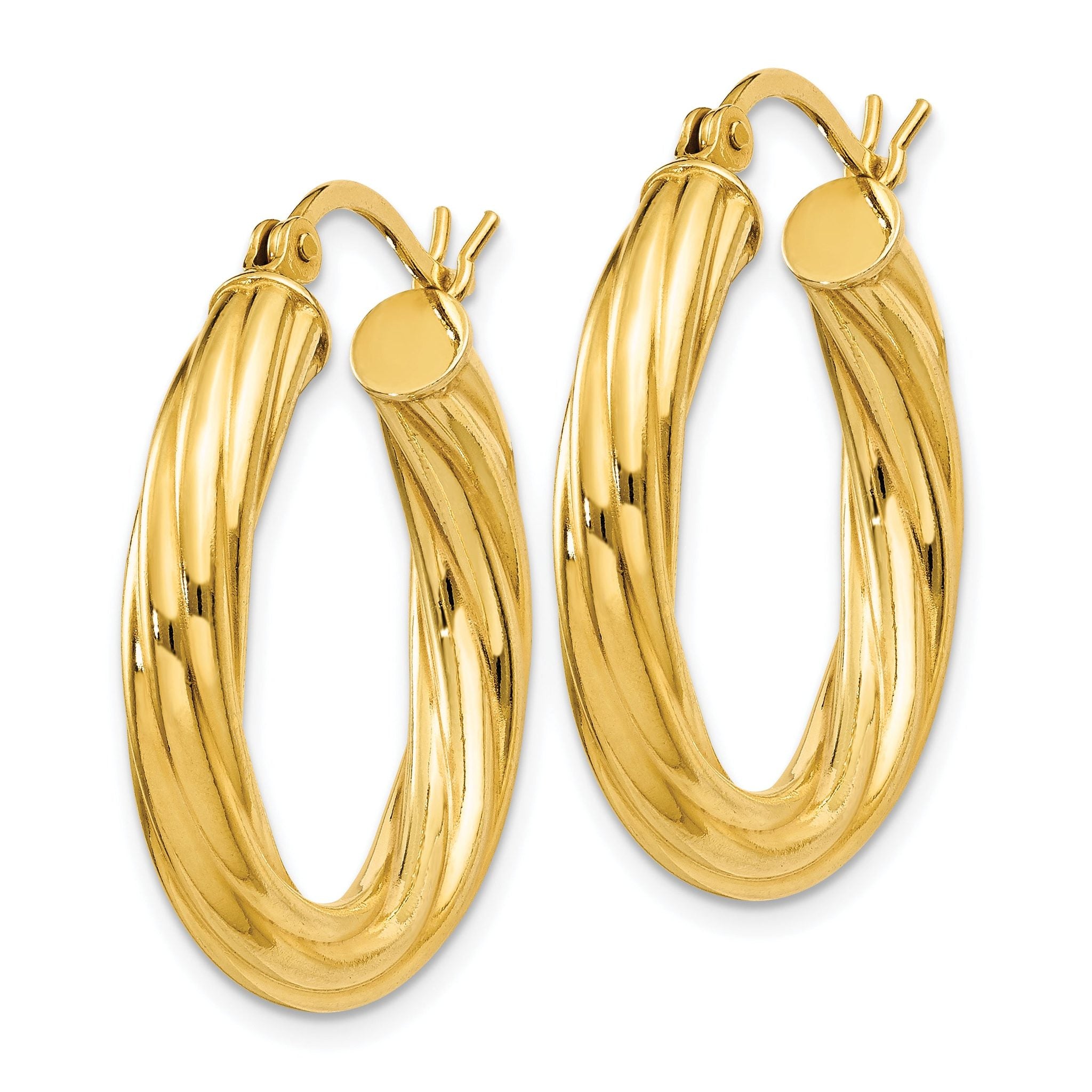 Twisted Hoop Earrings in Gold-Flashed Sterling Silver Secondary image
