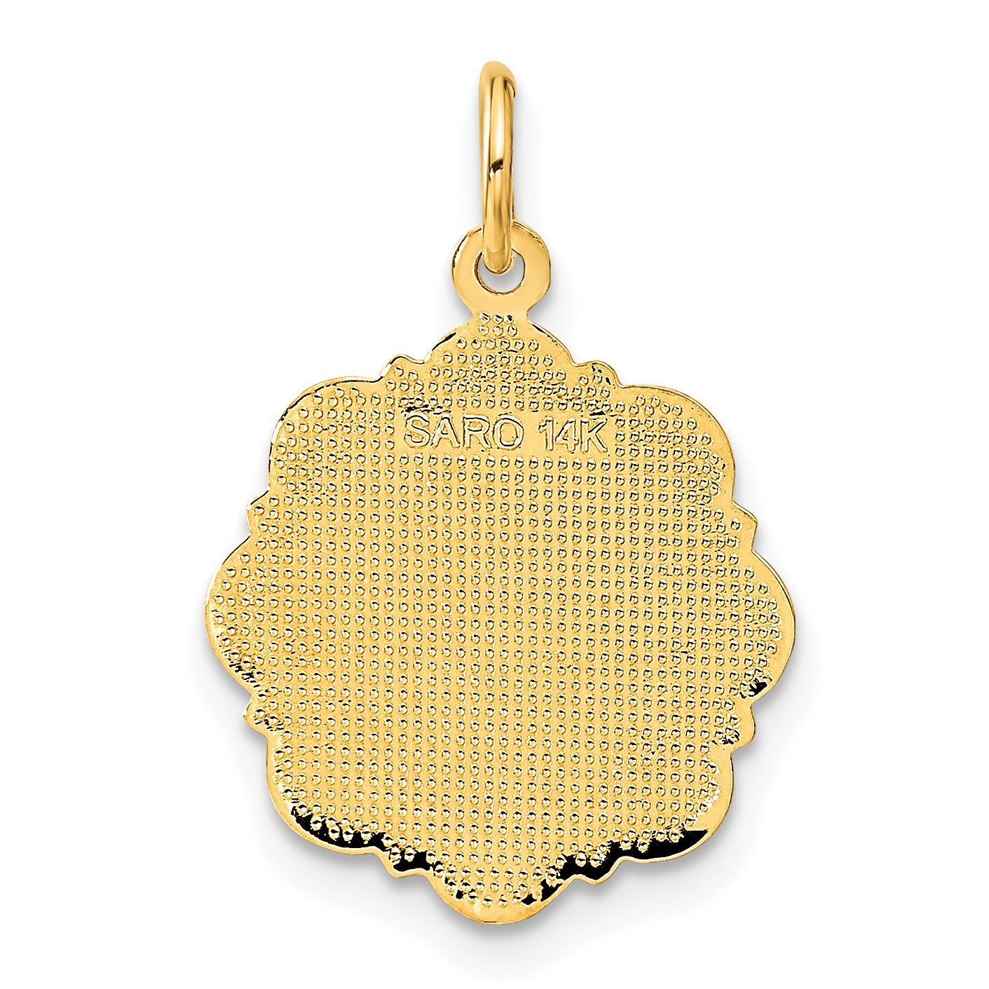 14K Yellow Gold Textured Bride and Groom Charm with Polished Finish