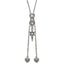Sophia Jewelers Gothic Hearts & Sword CZ Adjustable Stainless Steel Necklace