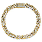 14k 5 carat Lab Grown Diamond VS+ F+ Complete 4mm Pavâ Cuban Link 8 Bracelet