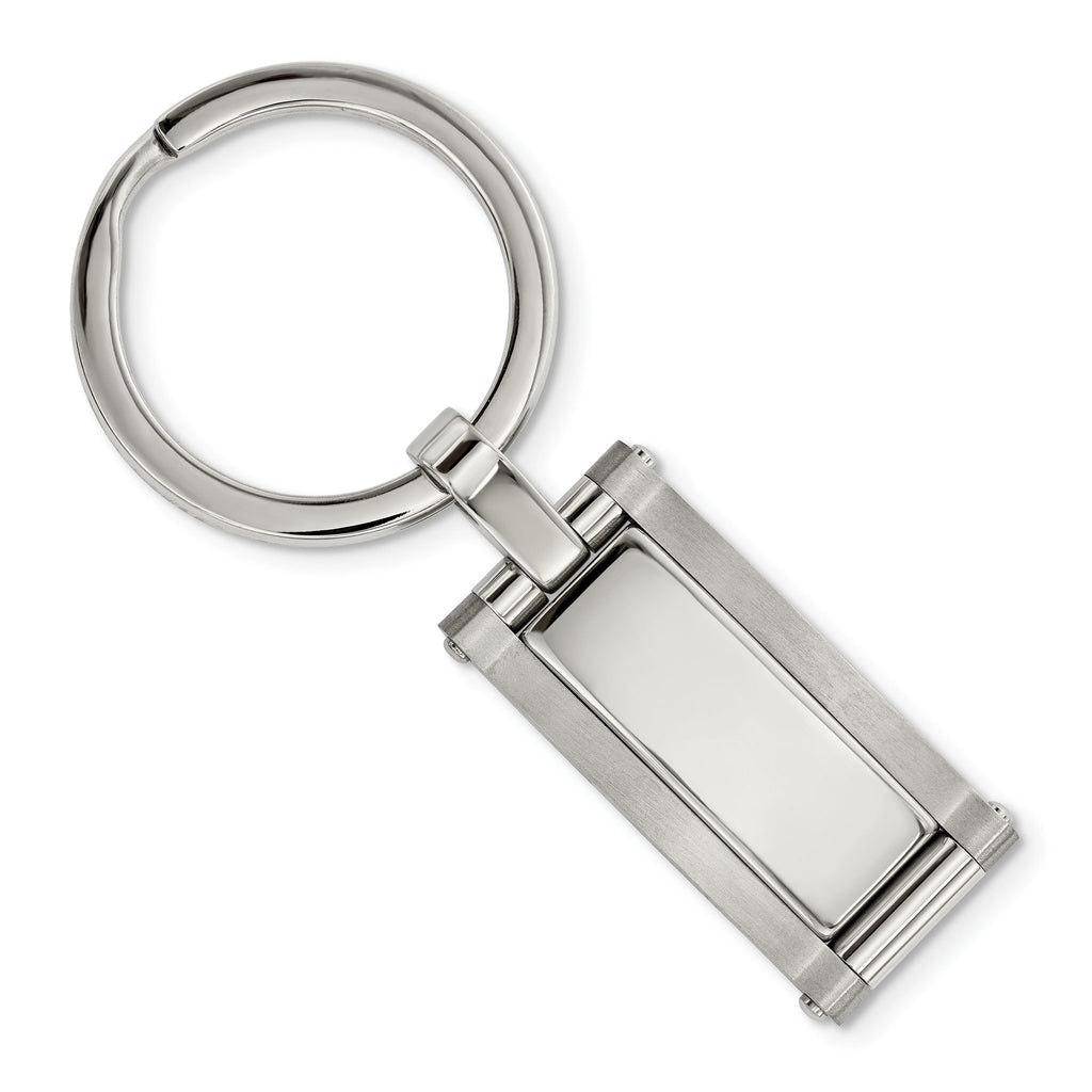 Brushed & Polished Key Ring in Stainless Steel