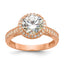 10K Tiara Collection Rose Gold Polished CZ Ring