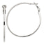Sterling Silver RH-plated 1.5x50mm Omega Back Round Hoop Earrings
