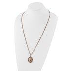 1928 Rose-tone Light and Dark Purple Crystal and Floral 28 inch Necklace