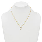 14k 1/3 carat Lab Grown Diamond VS+ F+ Complete Letter J 18 inch Initial Necklace