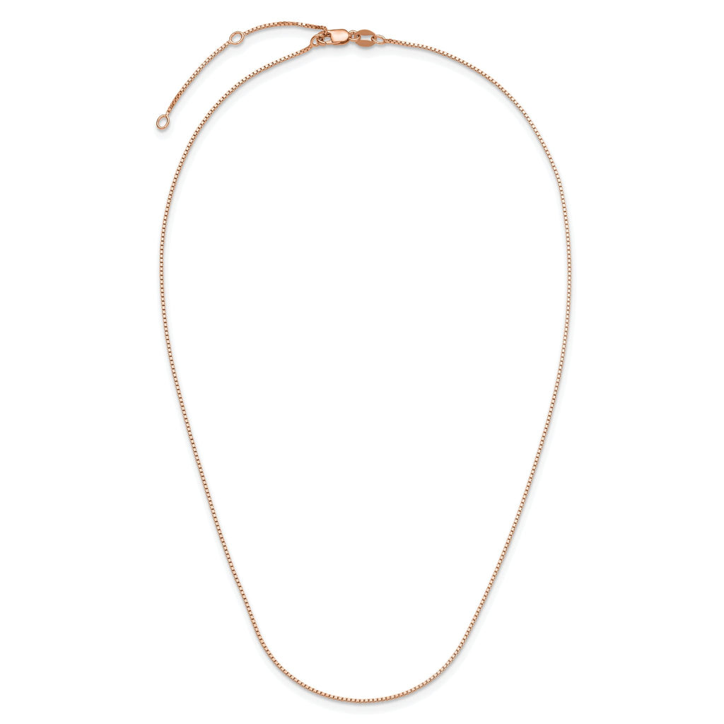 Adjustable Box Chain in Rose Gold-Plated Sterling Silver