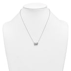 14k White Gold 1 carat Lab Grown Diamond VS+ F+ Complete 18 inch Two Stone Fashion Necklace
