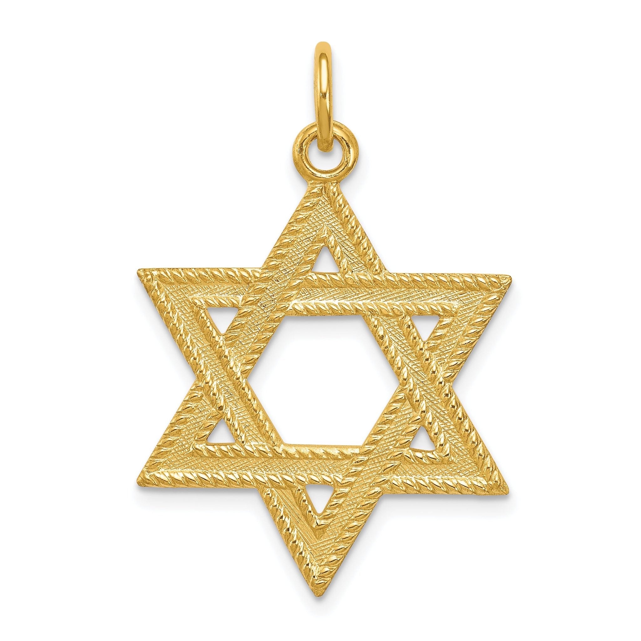 24k Gold-Plated Sterling Silver Star of David Pendant with Polished Finish