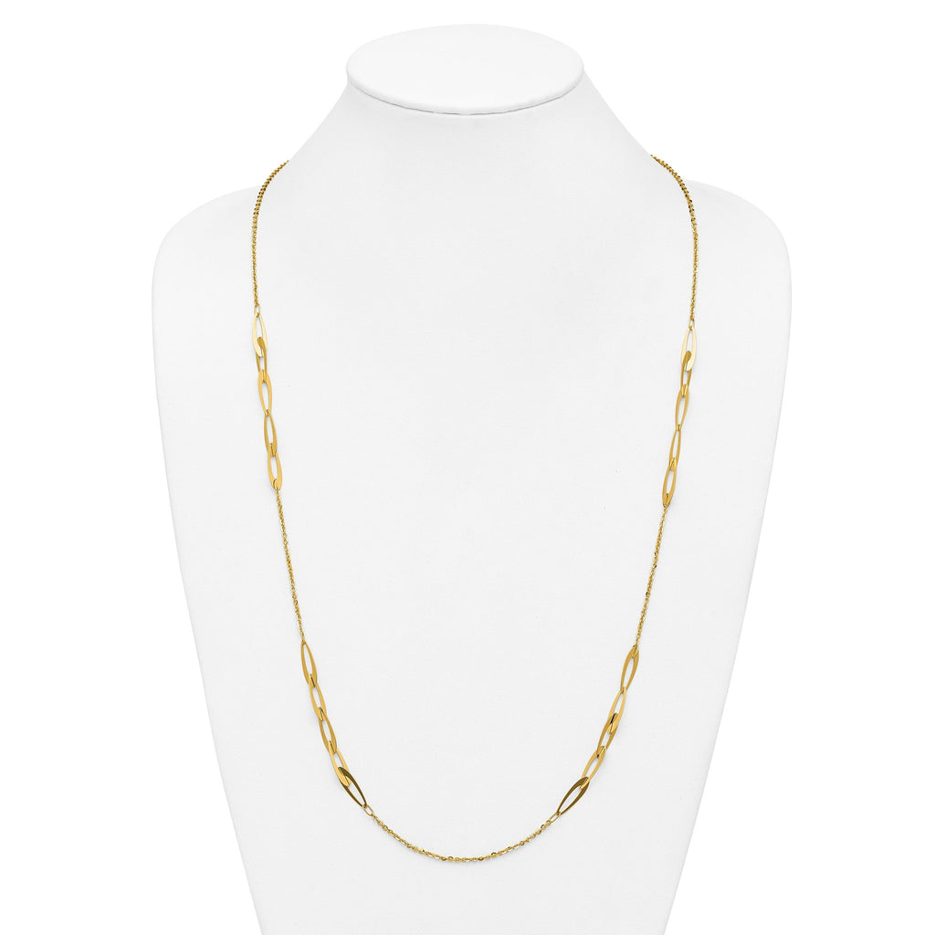 14K Polished Fancy Link Necklace