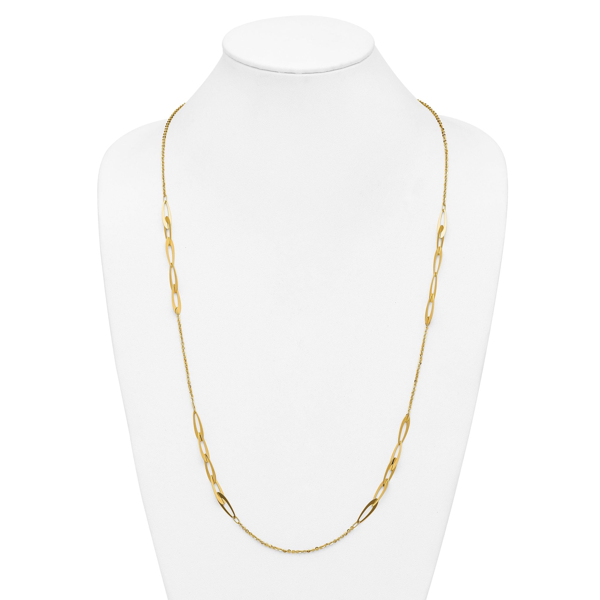 14K Polished Fancy Link Necklace