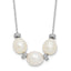 Sterling Silver Rhodium-plated CZ Bead/FWC Pearl With  2in ext. Necklace