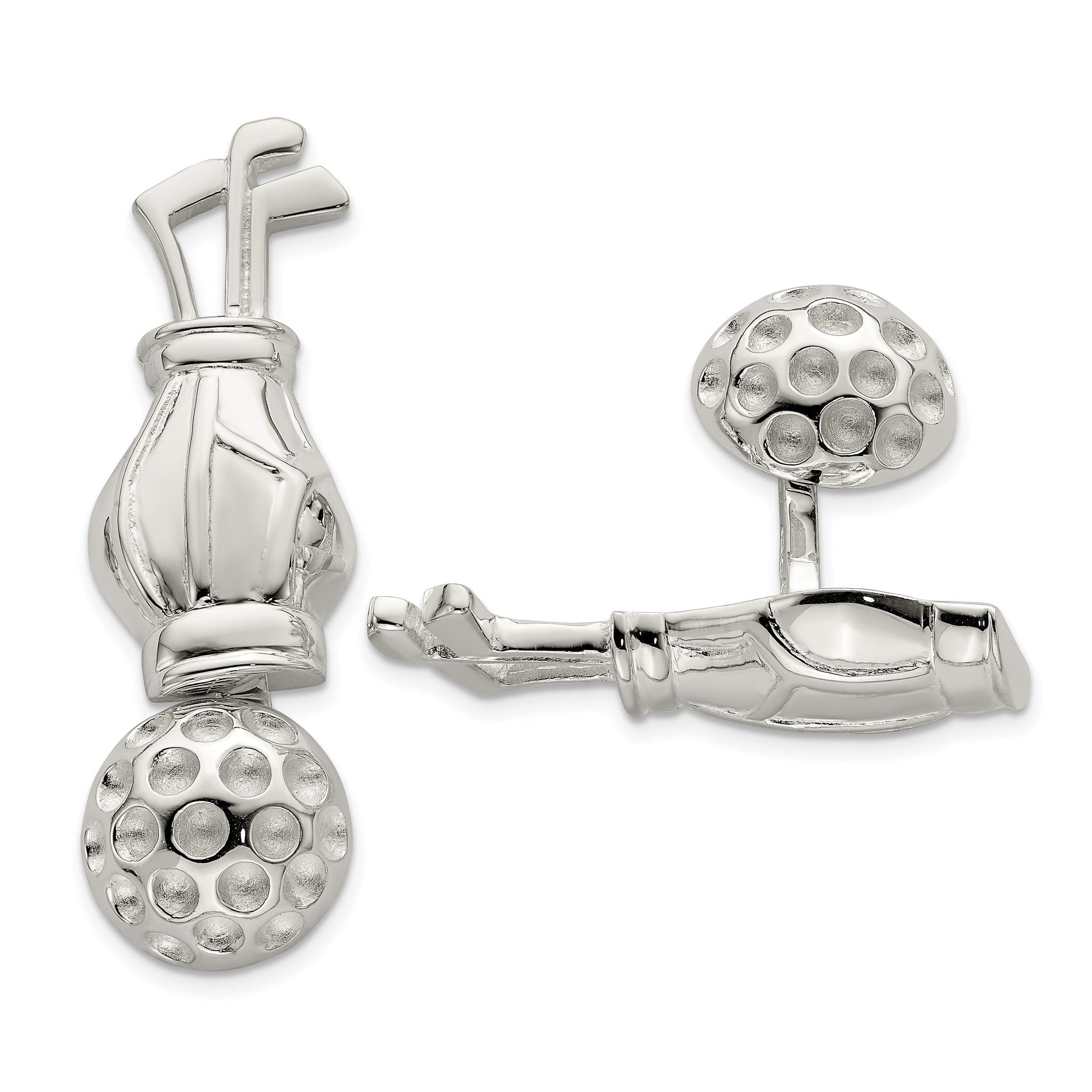 Sterling Silver Reversible Golf Cuff Links Main image