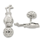 Sterling Silver Reversible Golf Cuff Links