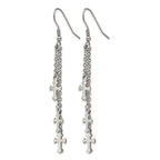 Stainless Steel Polished Cross Drop Dangle Earrings for Women