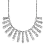 SS Radiant Essence Pol/Textured Bars w/ 2in Ext. Necklace