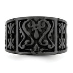 Titanium Flat 14mm Wedding Band with Casted Design and Gift Boxing