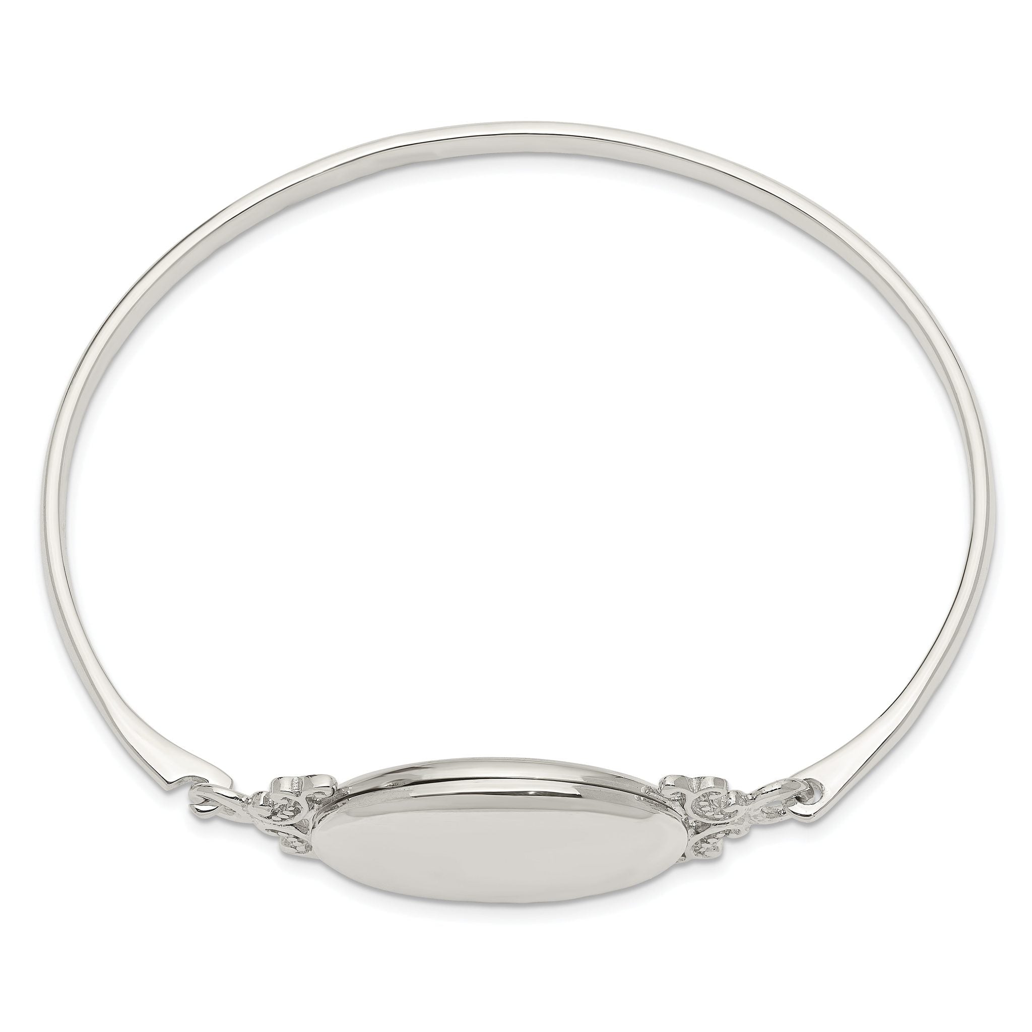 Sterling Silver 26mm Oval Locket Bangle Secondary image