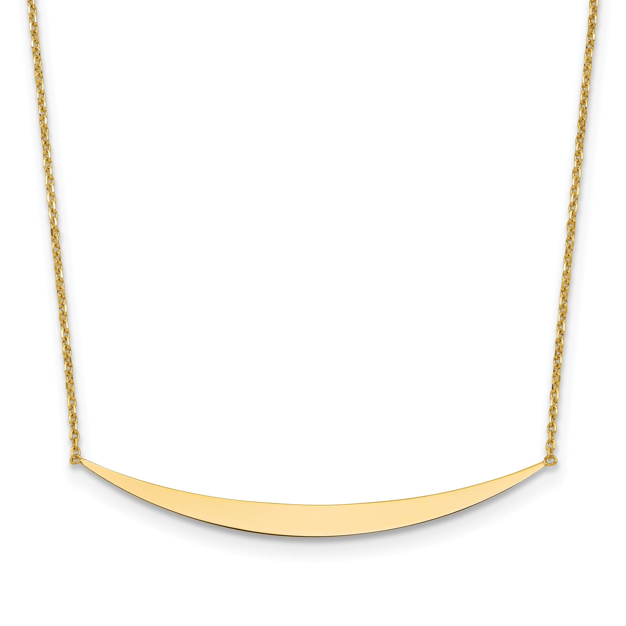 14K Polished Curved Bar with 2in. ext. Necklace Main image