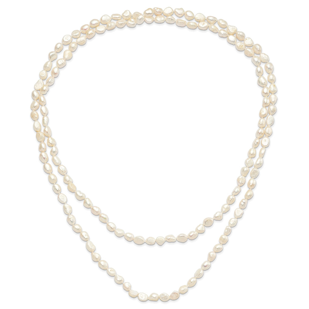 Sophia Jewelers 64 White Baroque Freshwater Pearl Endless Necklace
