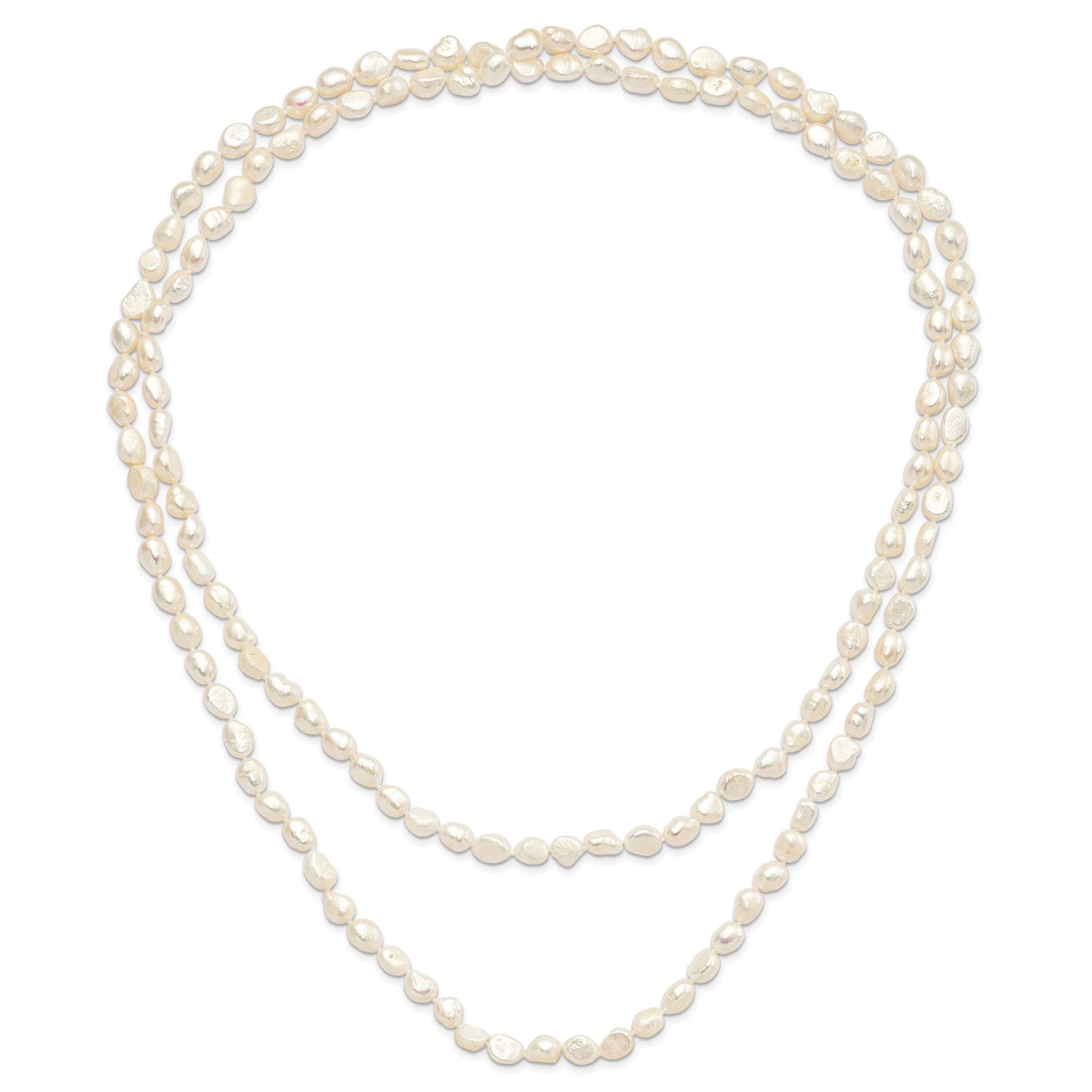Sophia Jewelers 64 White Baroque Freshwater Pearl Endless Necklace