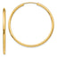 14K Gold Polished Endless Hoop Earrings for Women 40mm, Elegant Classic Design