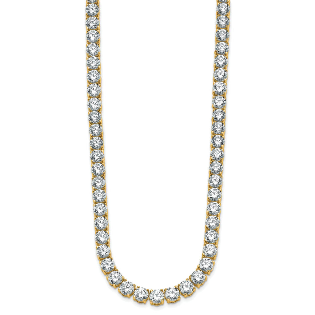 14k 58 1/3 carat Lab Grown Diamond VS+ F+ Complete Round 24 inch Straight Tennis Necklace