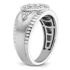 14k White Gold 1 carat Lab Grown Diamond VS/SI+ G+ Complete Men's Cluster Ring