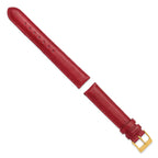 17mm Red Genuine Lizard Leather with Gold-tone Buckle 7.5 inch Watch Band