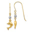 14K Two-Tone Gold Dolphin Dangle Earrings with Polished Finish