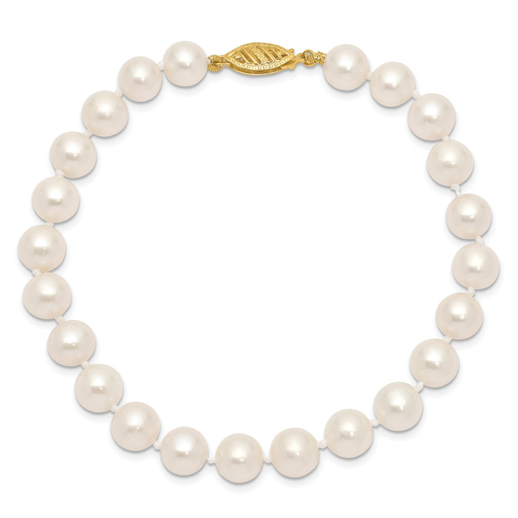 14K Gold Filled 7-8mm White Cultured Freshwater Pearl Necklace