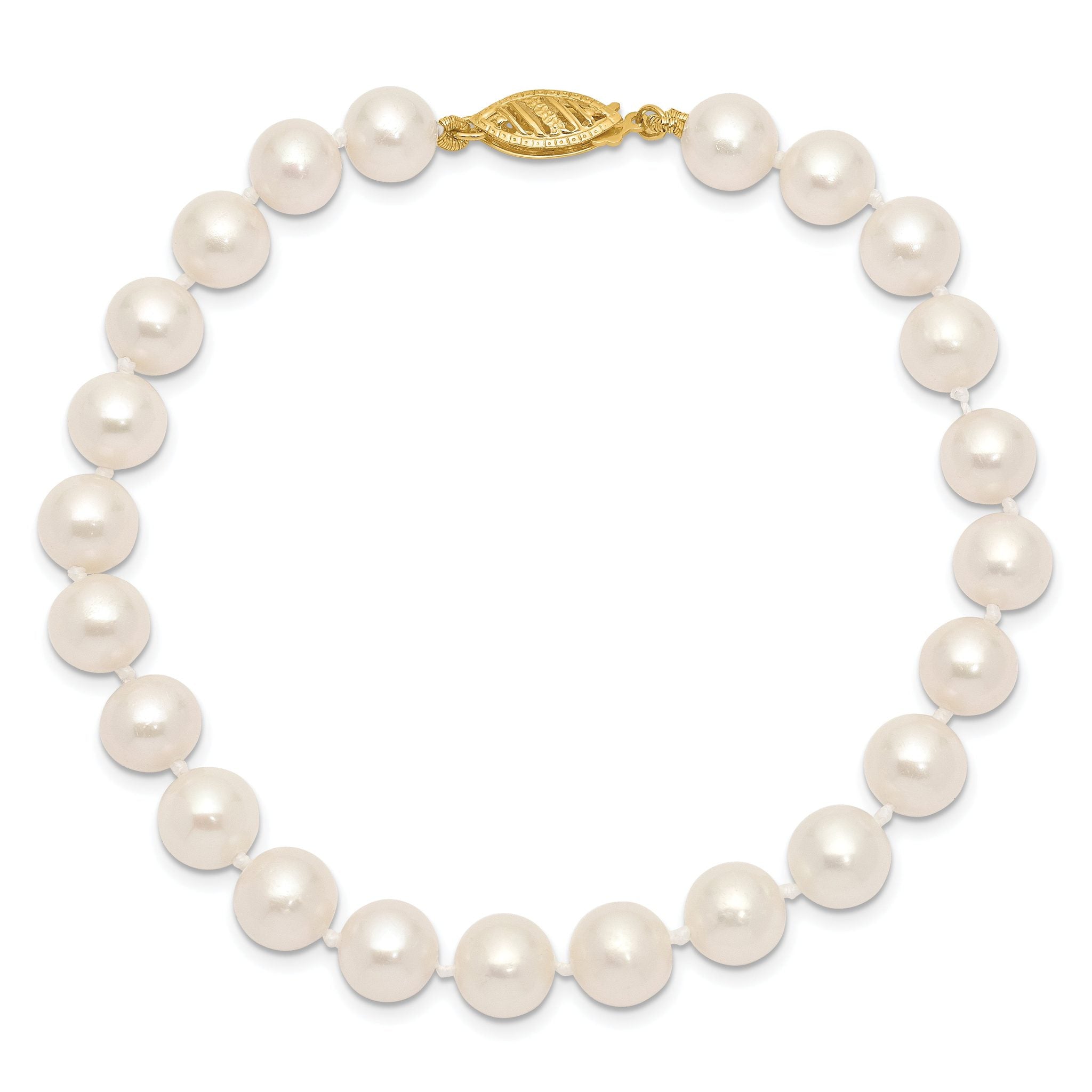 14K Gold Filled 7-8mm White Cultured Freshwater Pearl Necklace