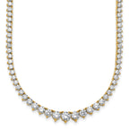 14k 10 7/8 carat Certified Lab Grown Diamond VS+ F+ Complete Round 18 inch Graduated Tennis Necklace