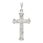 Sterling Silver 925 Crucifix Pendant with Polished Anti-Tarnish Finish