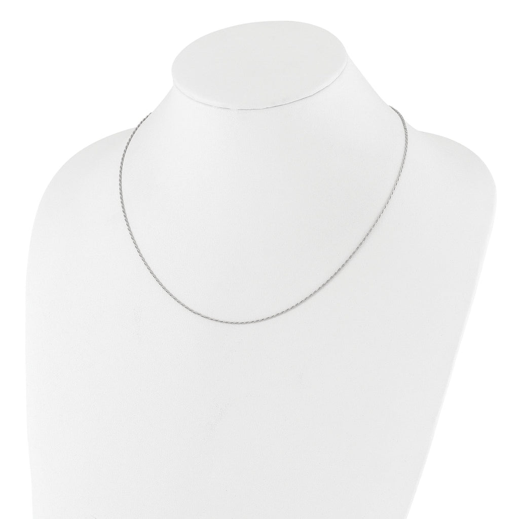 Sterling Silver RH-plated Adjustable 1.2mm D/C Rope Chain