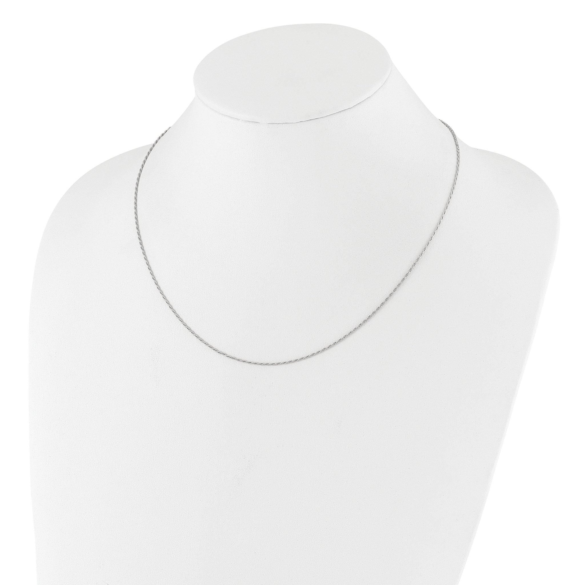 Sterling Silver RH-plated Adjustable 1.2mm D/C Rope Chain