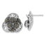 Sterling Silver Marcasite Flower Earrings with Polished Antique Finish