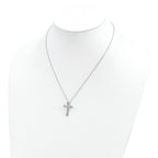 Landstrom's Sterling Silver Necklace with 12K Gold Cross Elegant Design