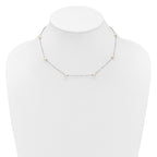 14k White Gold 4-5mm White Near-Round Freshwater Cultured Pearl 8-Station 16 inch Necklace
