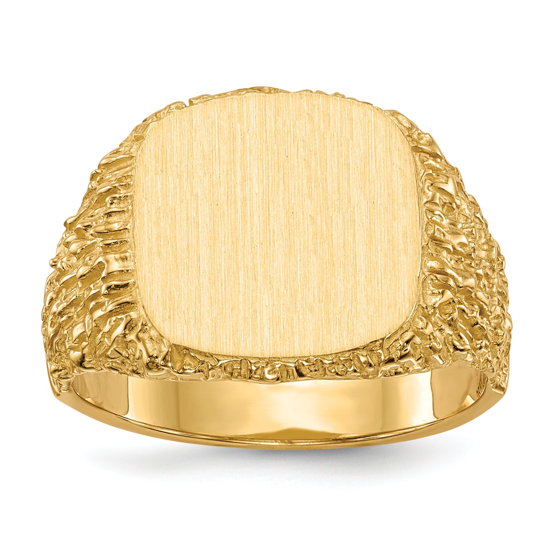 14k 13.5x13.5mm Closed Back Men's Signet Ring Main image