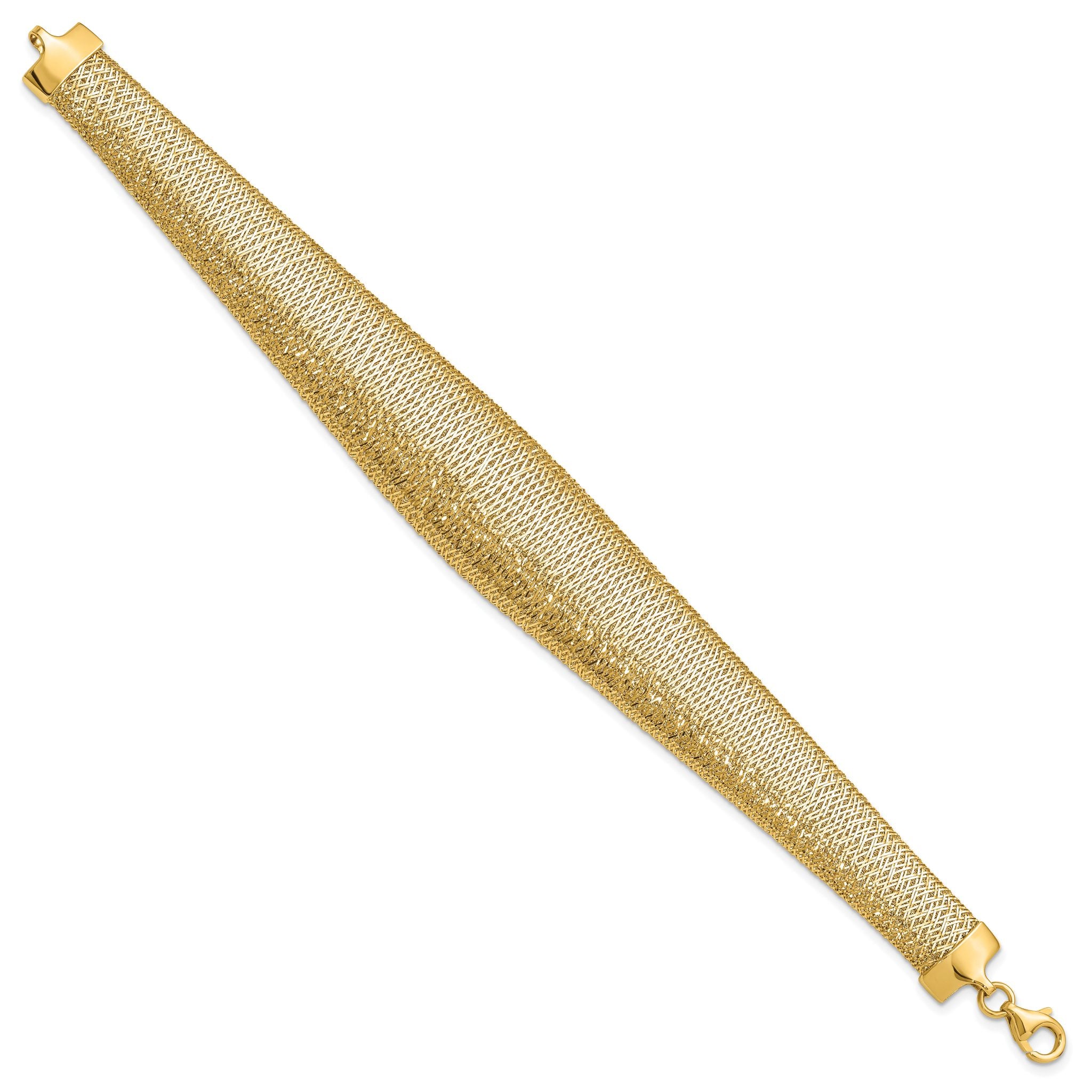 14K Polished Woven Graduated Dome Bracelet Main image