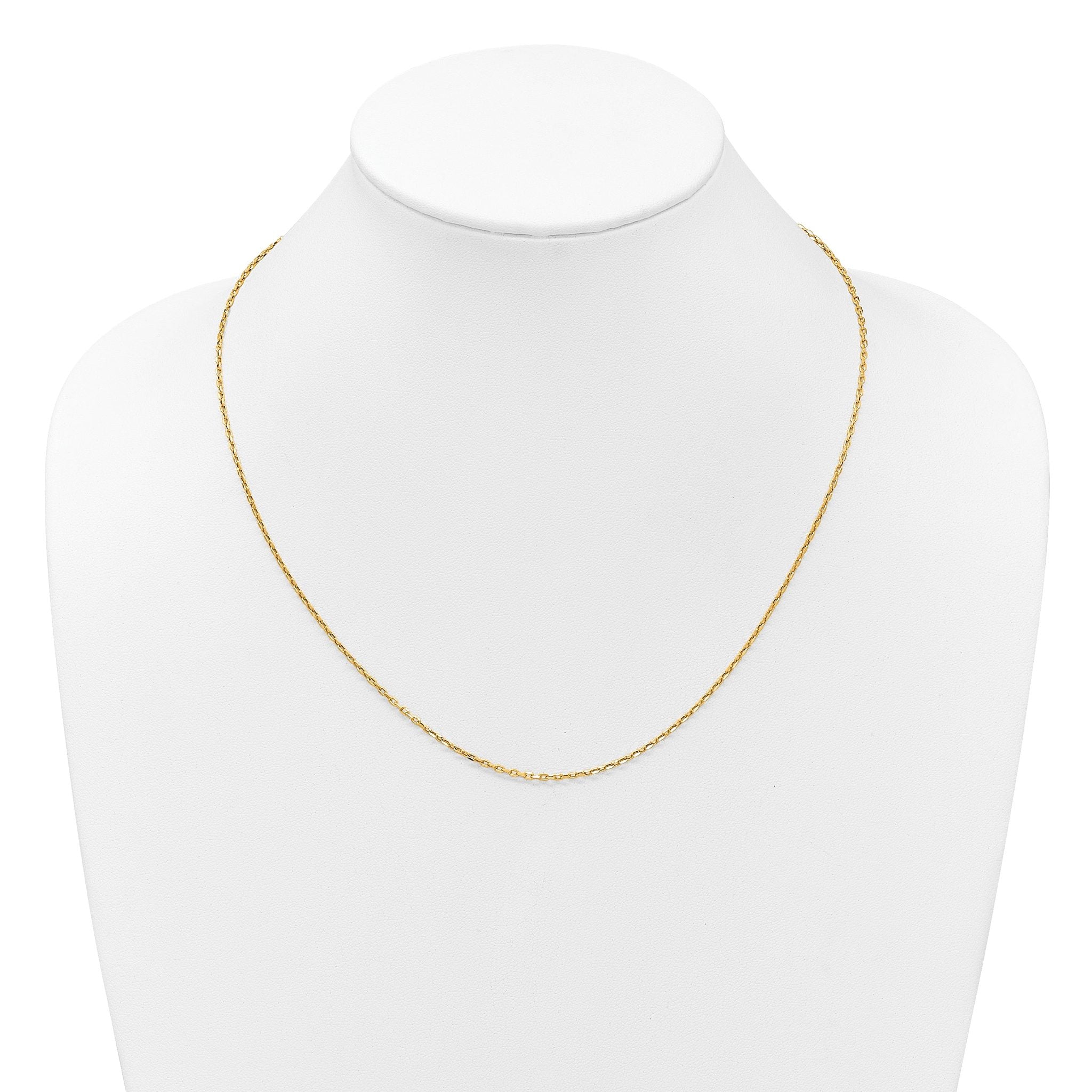 14 Karat Adjustable 1.65mm Semi-Solid Diamond-Cut Cable Chain