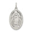 Sterling Silver 925 Miraculous Medal Pendant with Polished 3D Design