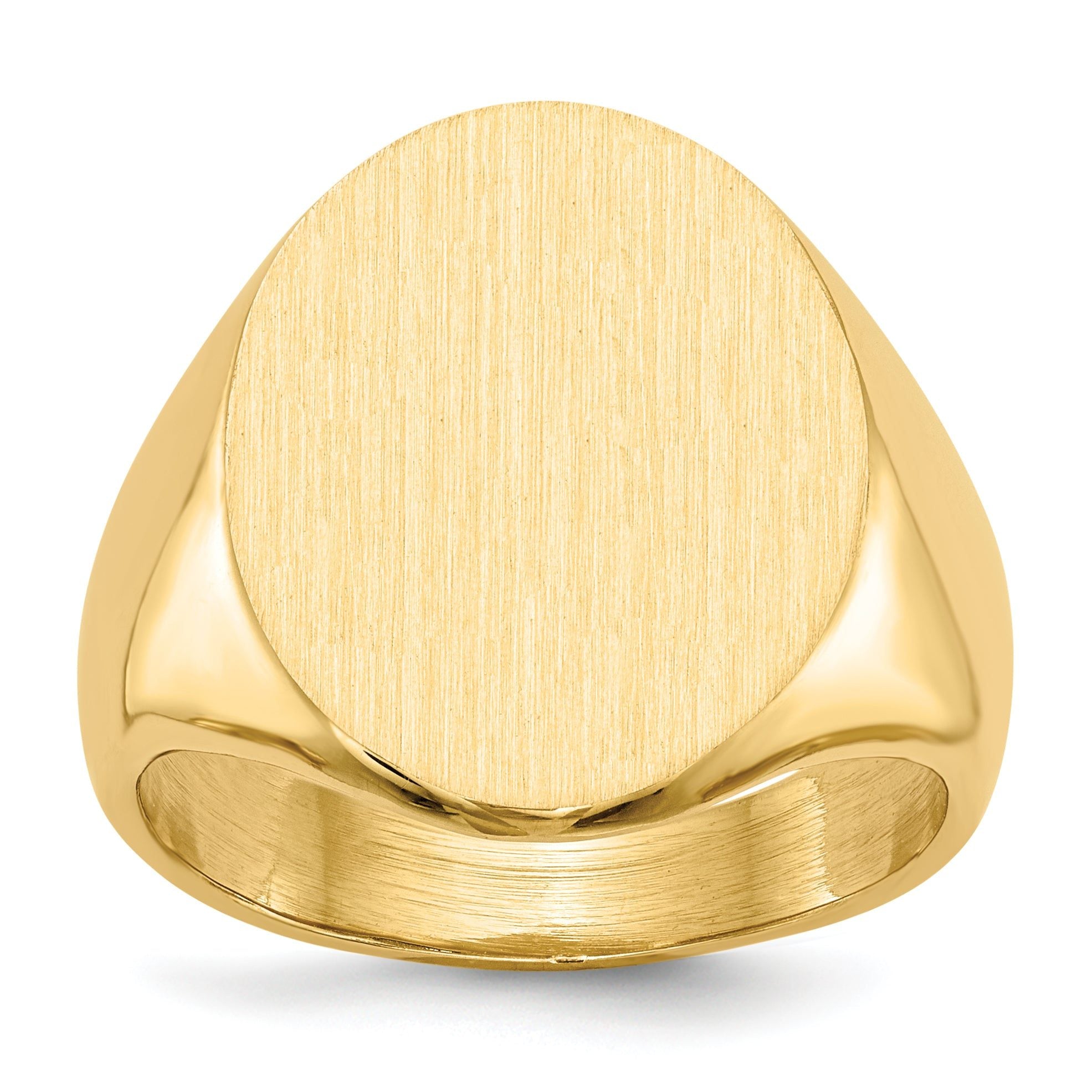 14k 20.5x16.0mm Closed Back Mens Signet Ring Main image