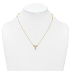 14k 3/8 carat Lab Grown Diamond VS+ F+ Complete Letter Y 18 inch Initial Necklace