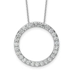 14k White Gold 3 carat Lab Grown Diamond VS/SI+ G+ Complete 18 inch Circle Slide Necklace