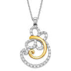 Sophia Jewelers Sterling Silver & Gold-Plated Butterfly Necklace with CZ Elegance