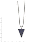 Lapis Triangle Pendant Necklace in Stainless Steel