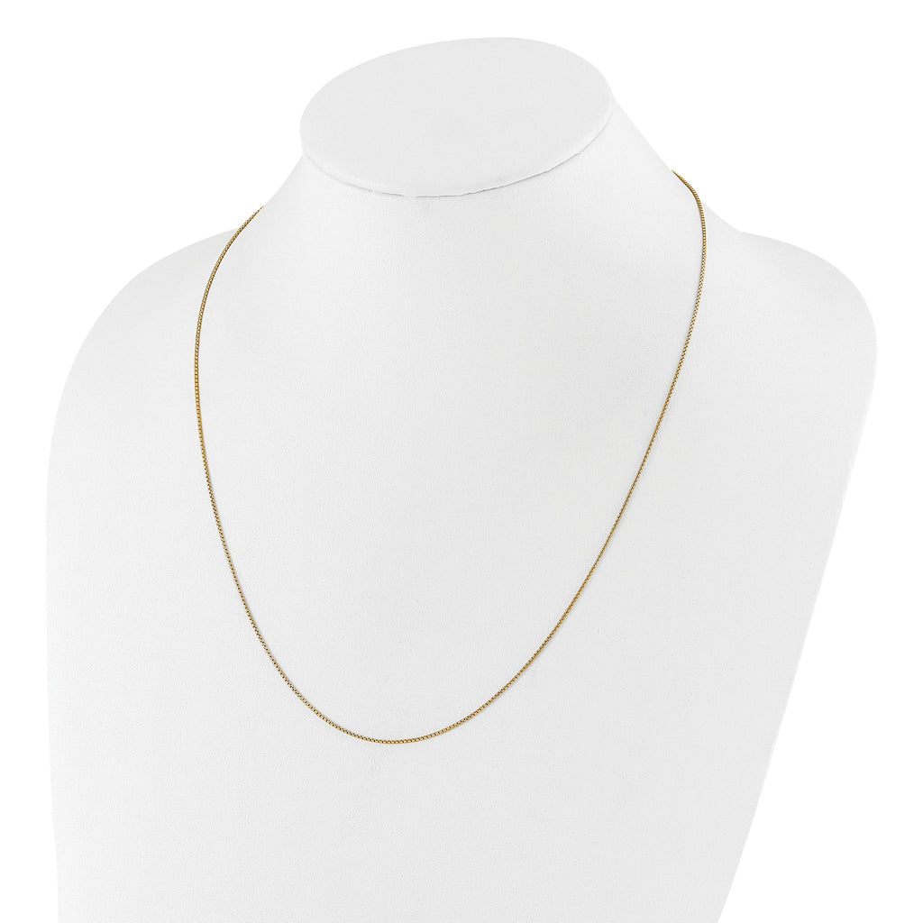 Sterling Silver Gold-plated Adjustable .95mm Round Box Chain