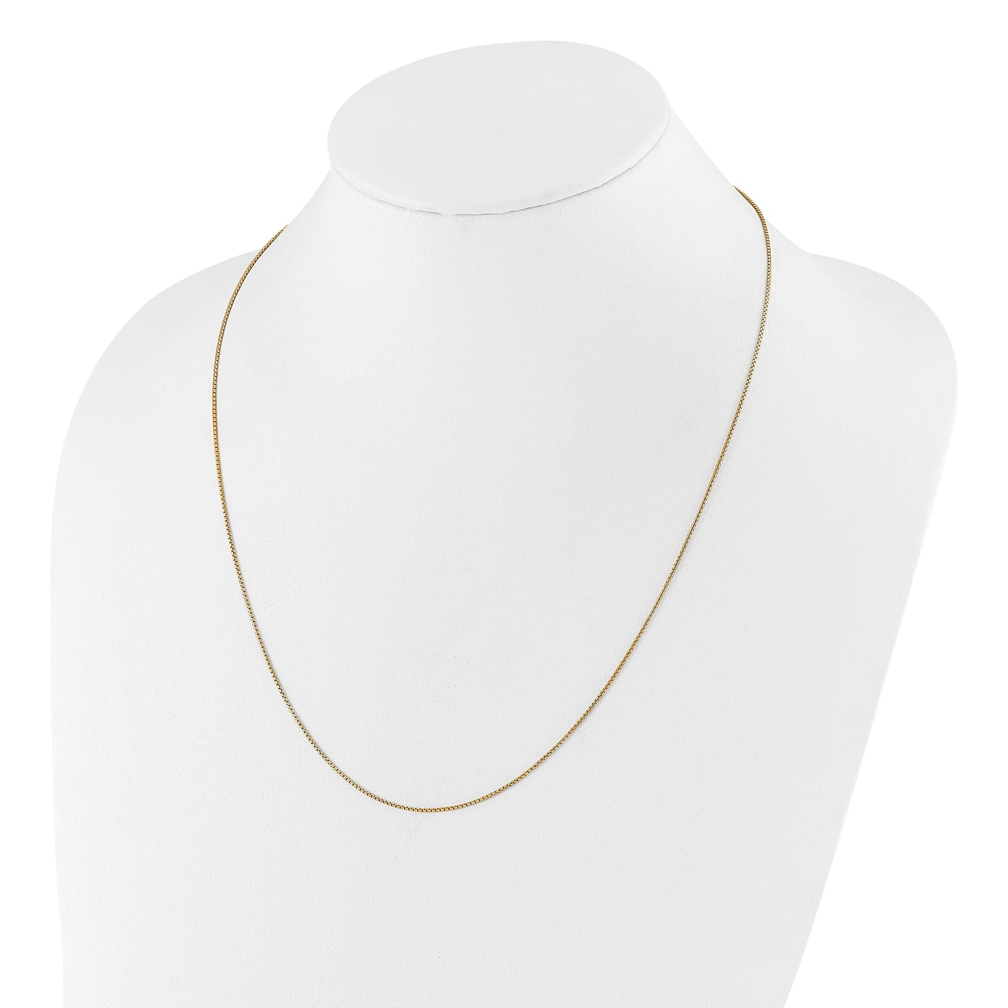 Sterling Silver Gold-plated Adjustable .95mm Round Box Chain